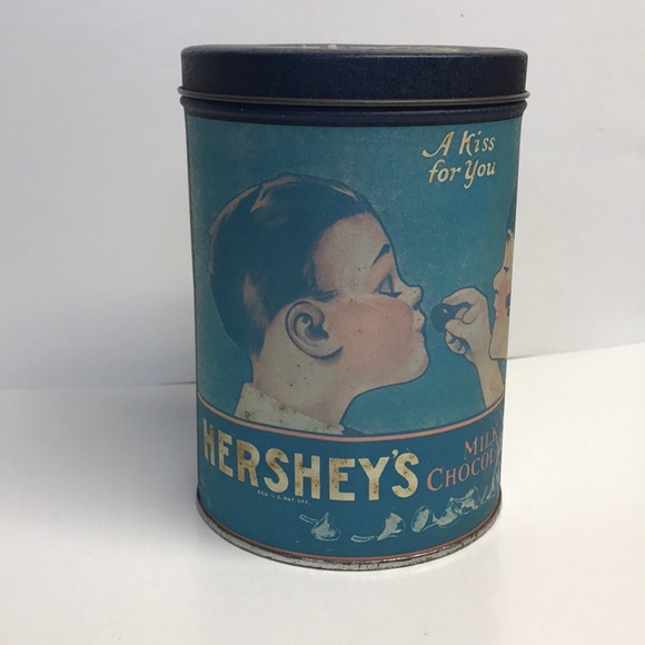 Hershey’s Chocolates Vintage Tin 1980 Cylinder 7x4 - Picture 3 of 9